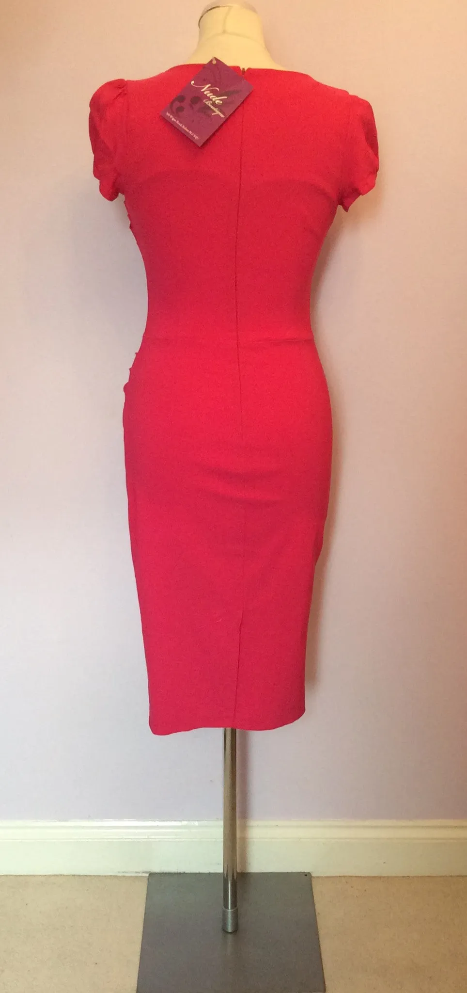 BRAND NEW DIVA CATWALK HOT PINK WIGGLE PENCIL DRESS SIZE L
