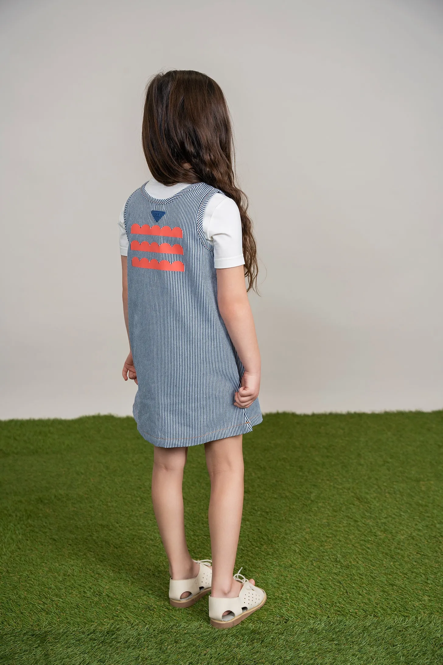dress stripe woven jumper - denim