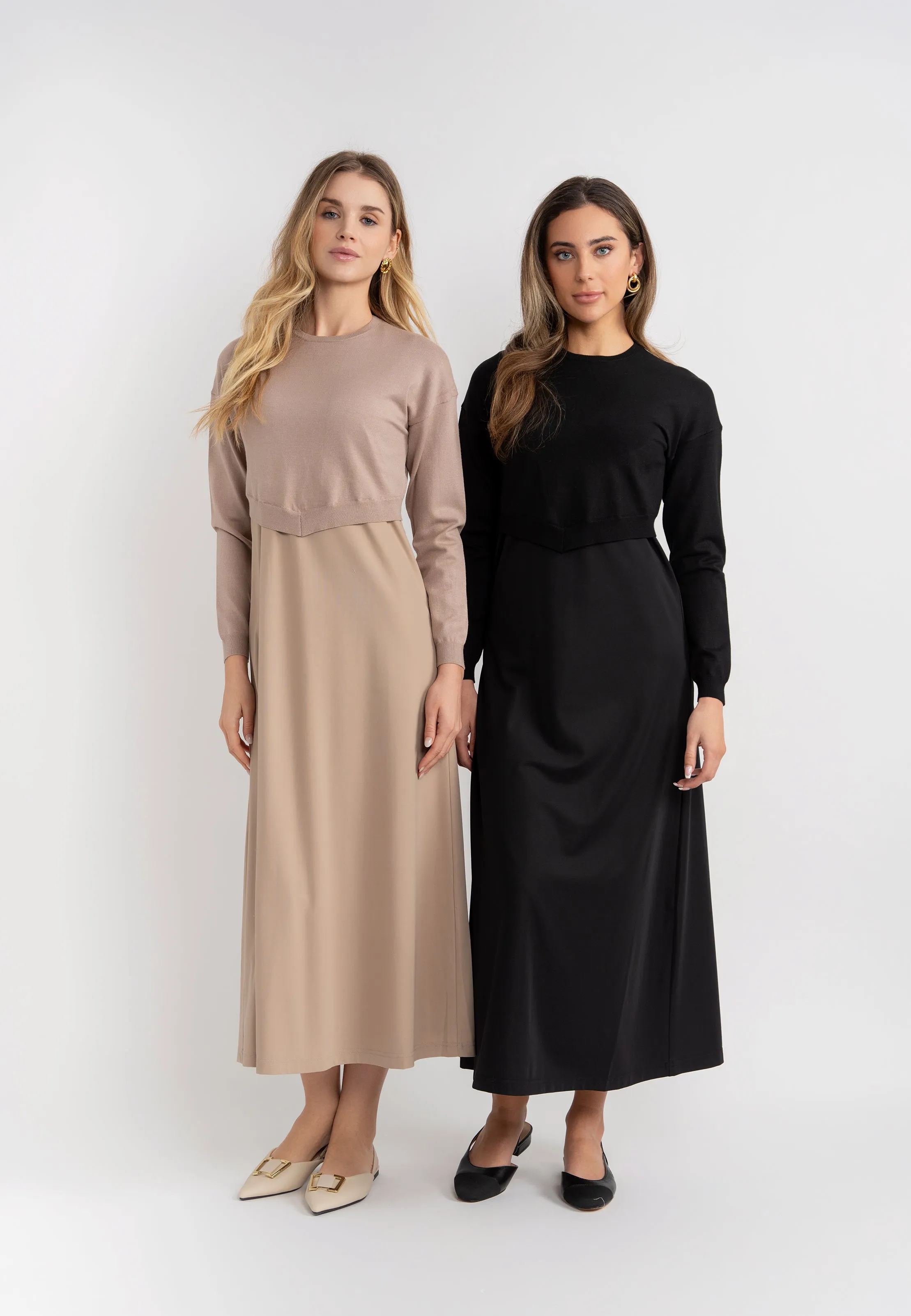 dress textured jumper - black