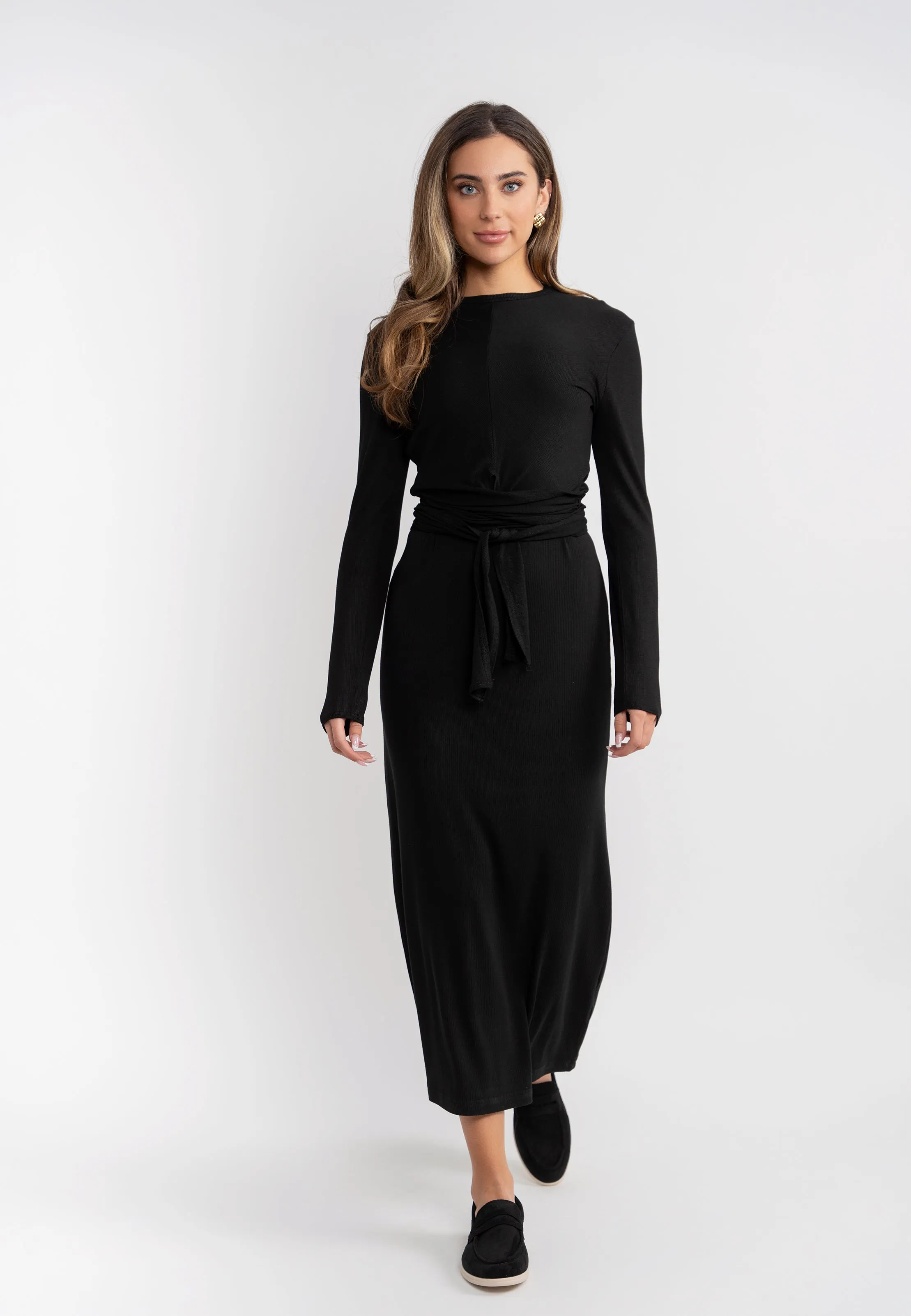 dress textured jumper - black