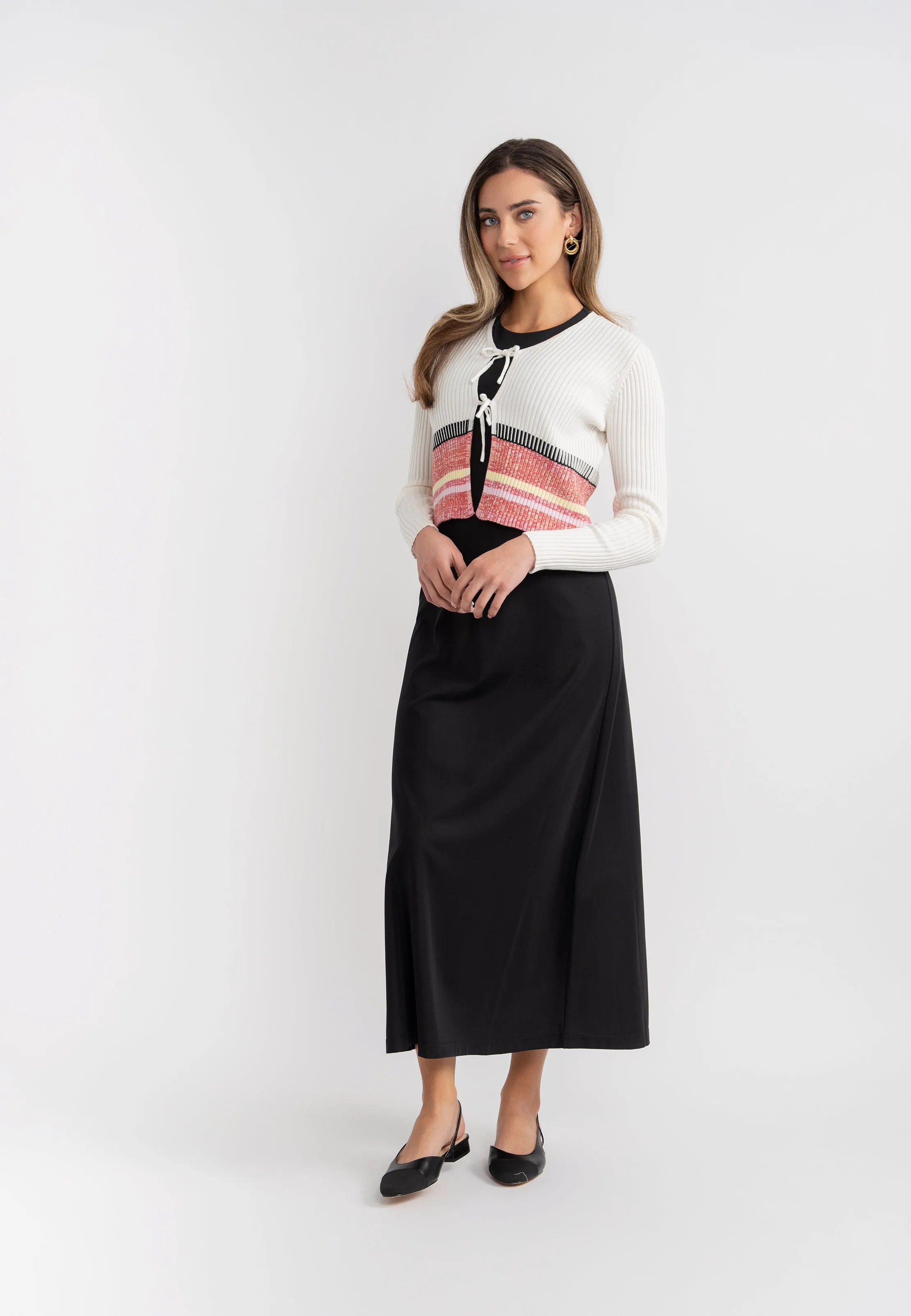 dress textured jumper - black