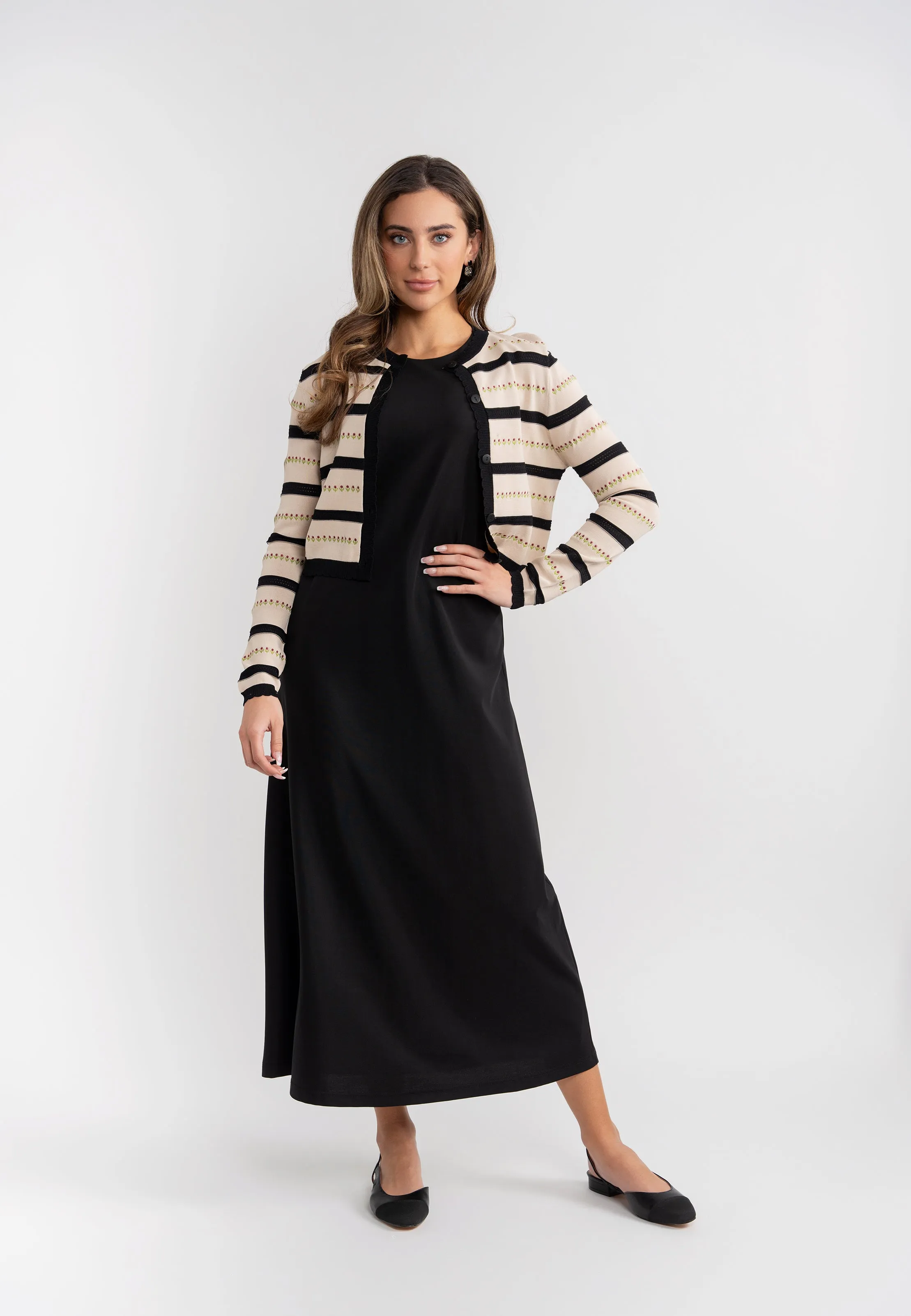 dress textured jumper - black