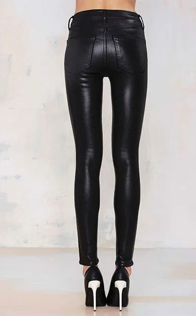 High Waist  Elastic Pencil Pants