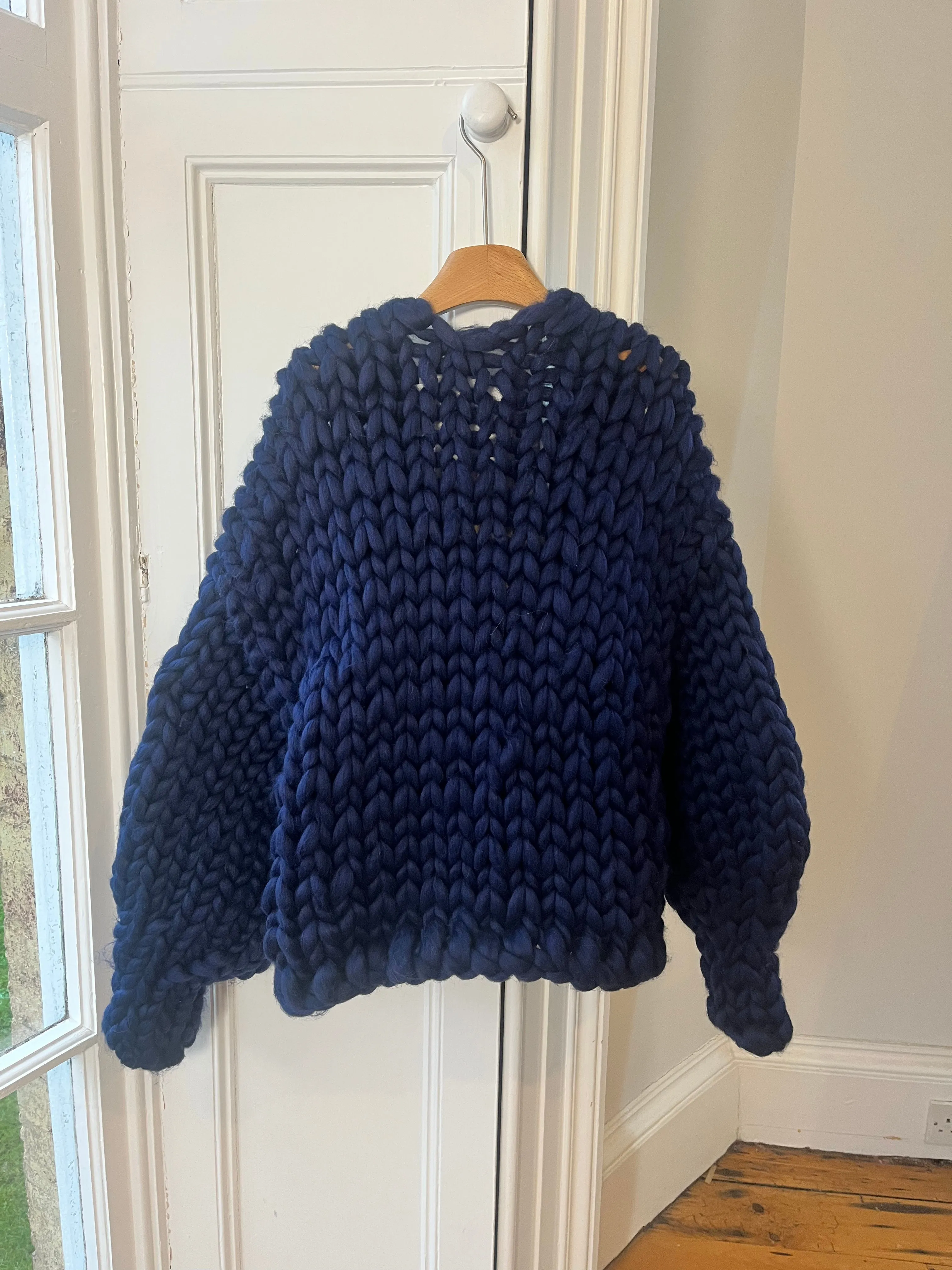 Navy Vegan Colossal Knit Cardigan L/XL (Sample)