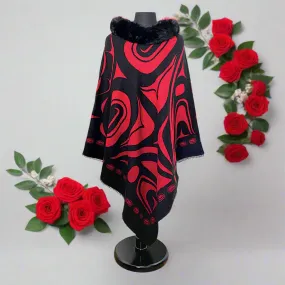 NEW Faux Fur Collar Cape - Raven