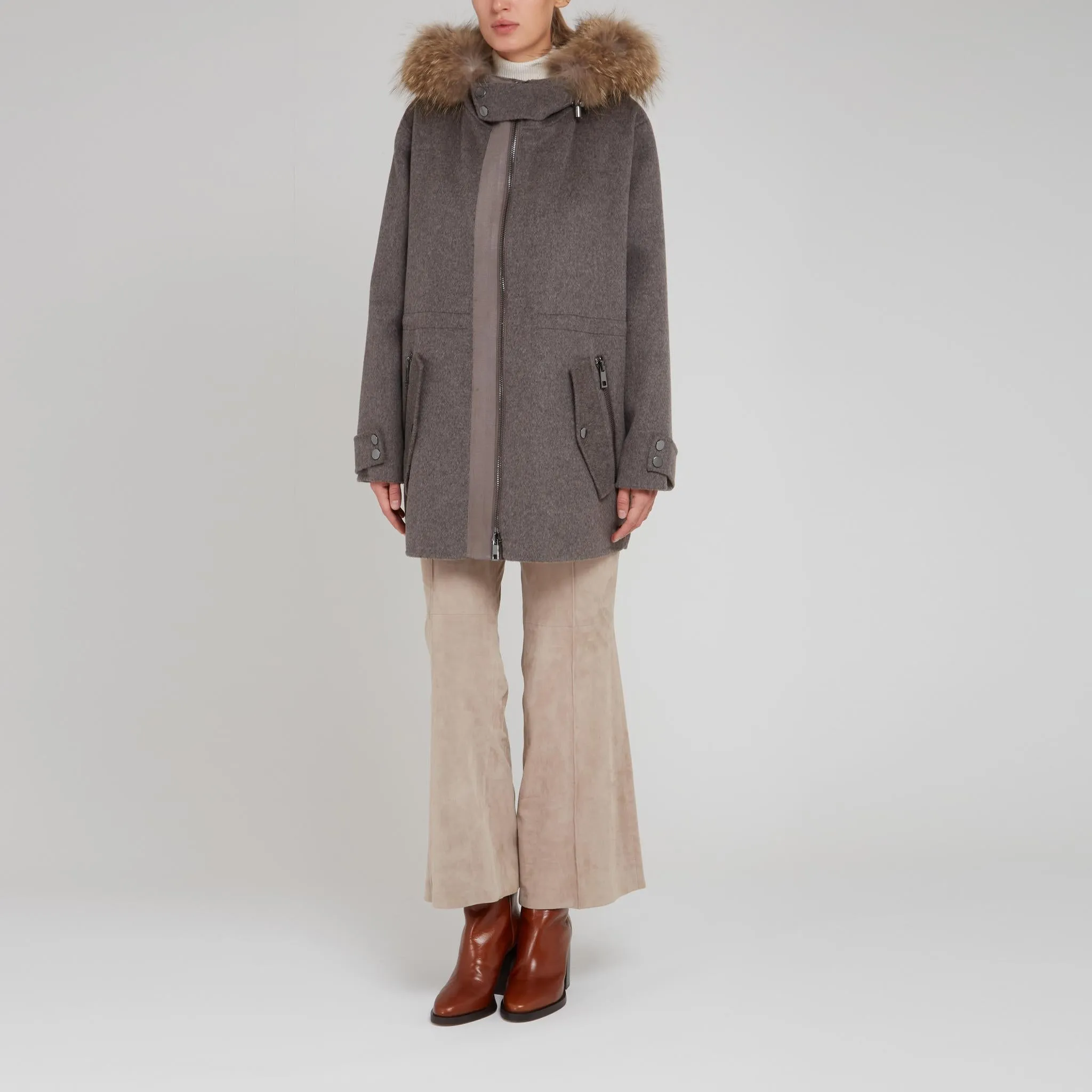 Parka in lana grigio