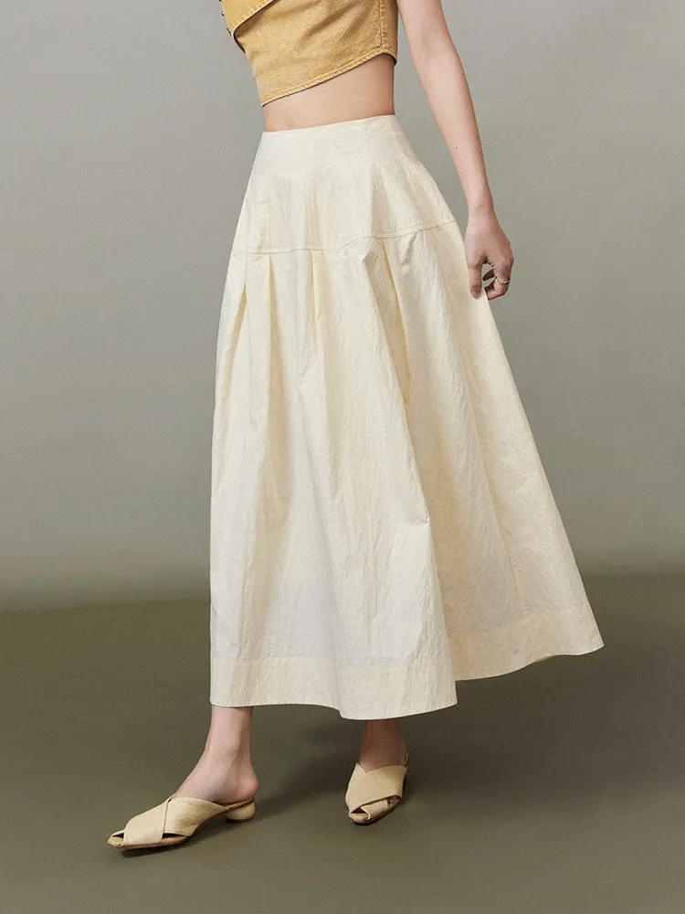 Simple Chic Flare Natural Long-Skirt