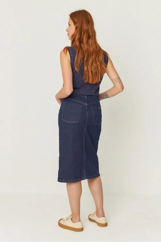 SKFK Aintzane Dark Denim Midi Skirt
