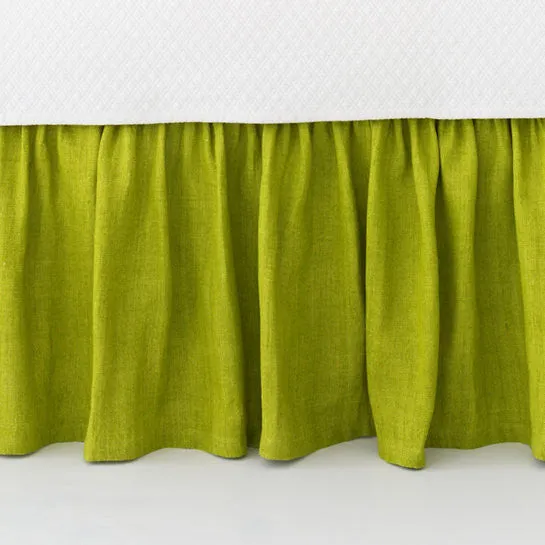 Stone Washed Linen Paneled Bed Skirt